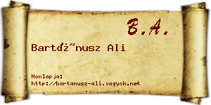 Bartánusz Ali névjegykártya